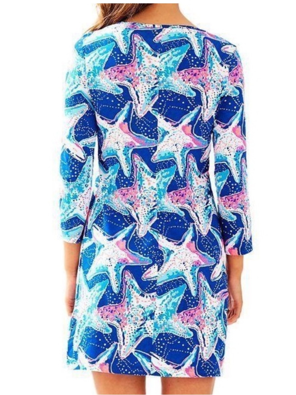 Lilly Pulitzer Beacon Dress in Indigo Star Struck Sz L - Picture 2 of 10